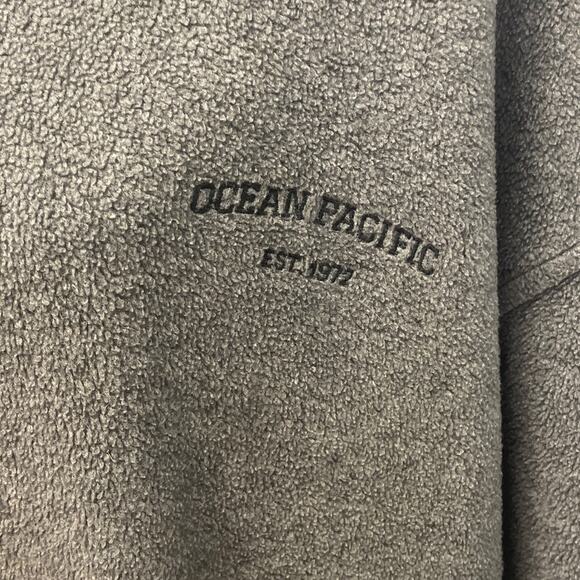 Ocean Pacific Mens 2XT Gray PolyRayon Long Sleeve Quarter Zip Fleece Pullover - Picture 2 of 5